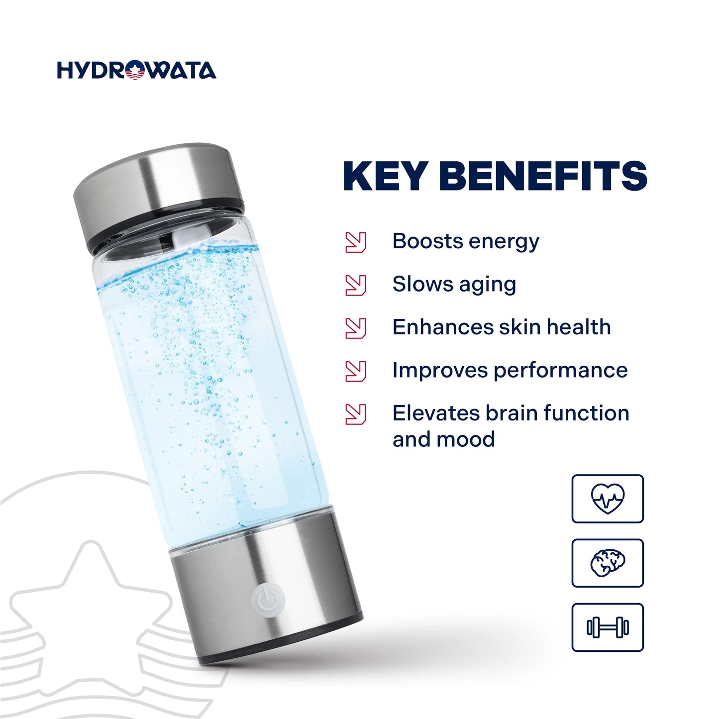 Hydrogen Water Bottle + FREE Case & Brush