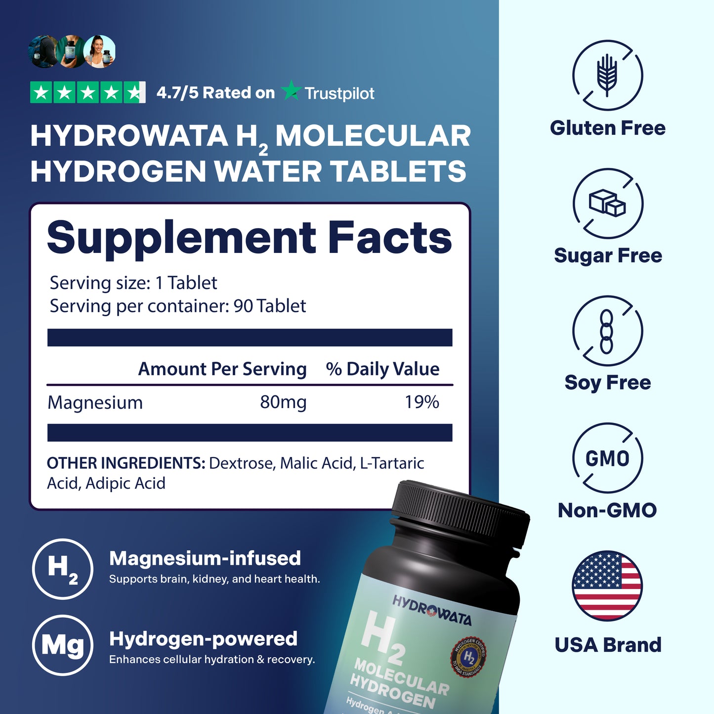 HydroWata™ | Hydrogen Water Tablets 90 Servings