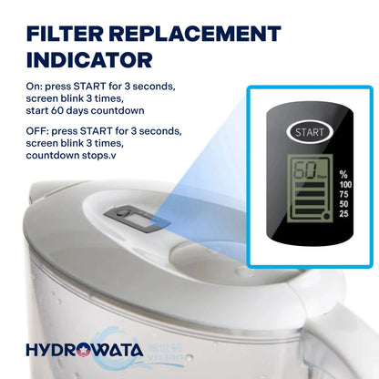 HydroWata™ Alkaline charcoal Water Filter Jug - 3.5L